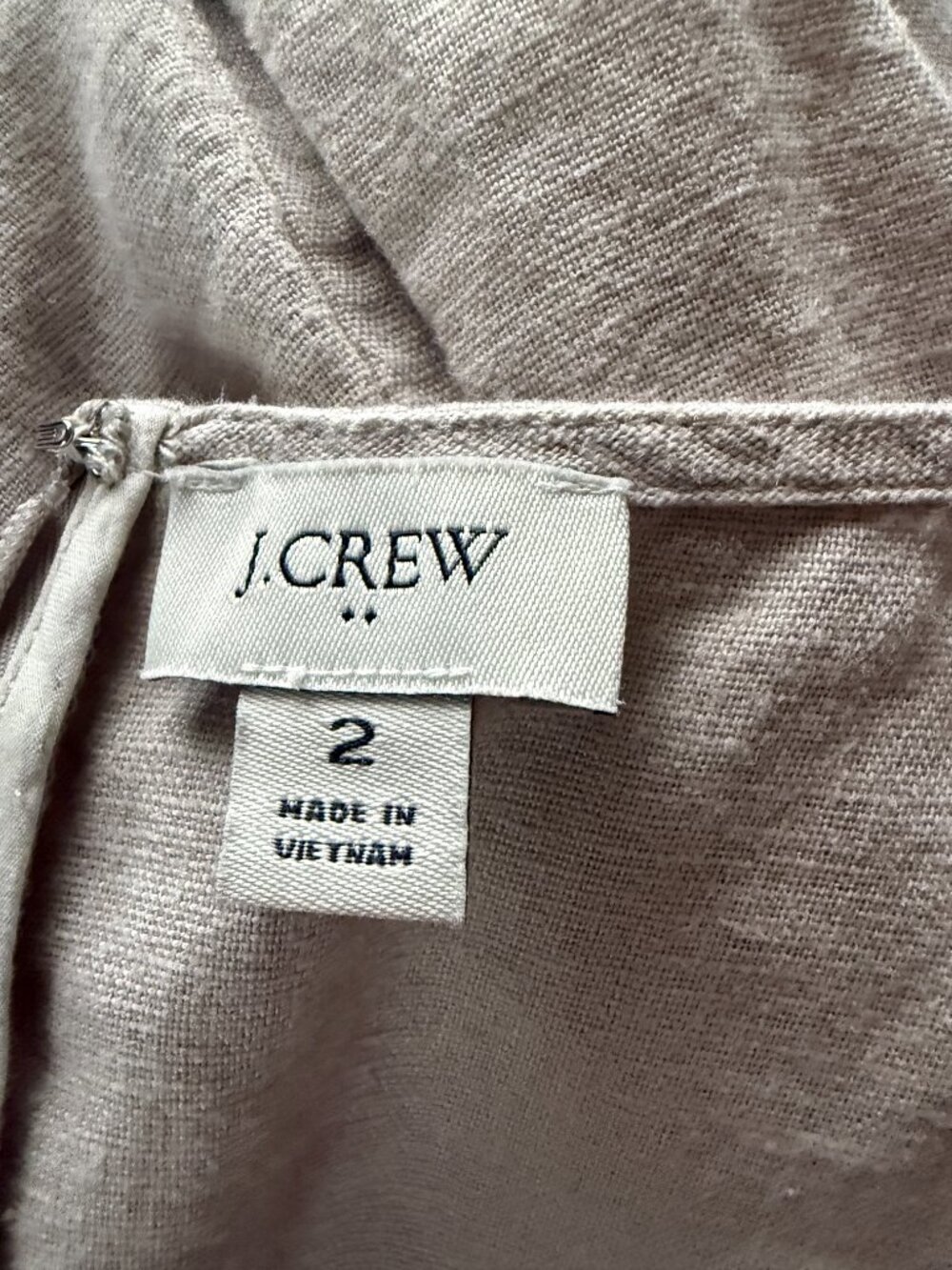 J. Crew women's linen blend sleeveless tank knee length shift dress size 2 - Picture 8 of 9